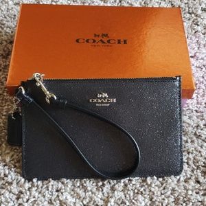 NIB Coach Wristlet Black Metallic
